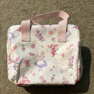 Disney Alice in Wonderland Themed Tote Bag with Pink Handles